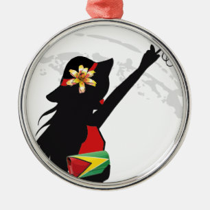 Enfeites de natal da menina de Guyana