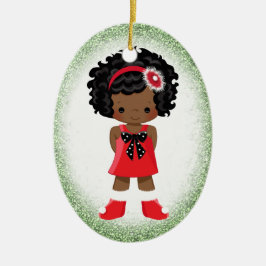 Enfeites de natal da menina do afro-americano