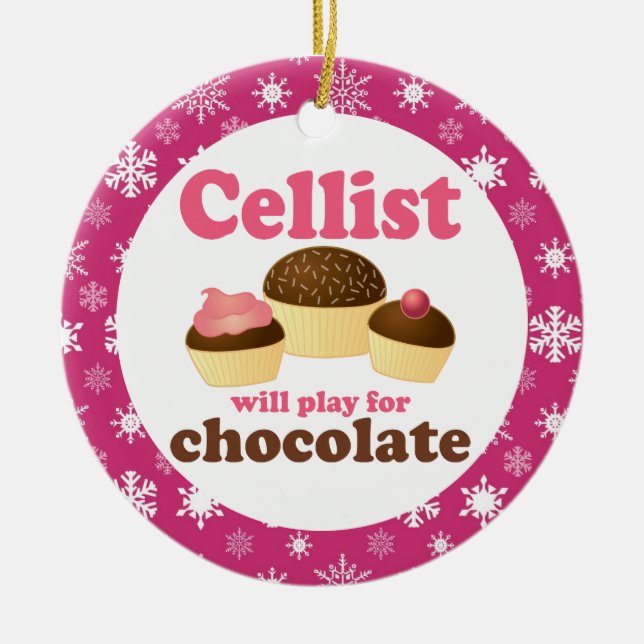 Enfeites de natal da música do violoncelo (Frente)
