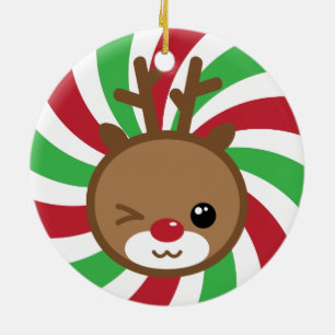 Enfeites de natal da rena de Kawaii