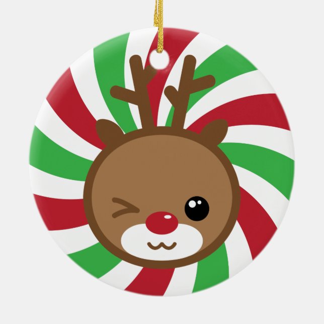 Enfeites de natal da rena de Kawaii (Traseira)