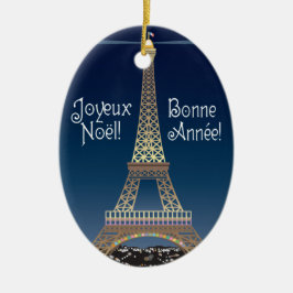 Enfeites de natal da torre Eiffel