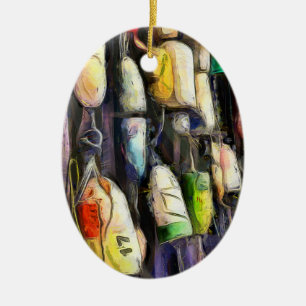 Enfeites de natal das boias de pesca