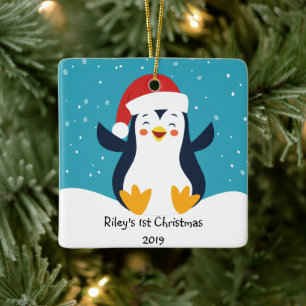 Enfeites de natal de 1 rua do bebê Pinguim
