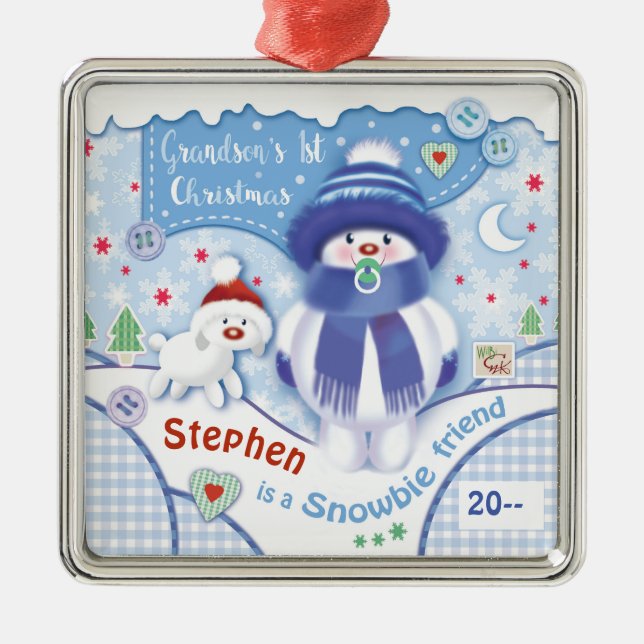 Enfeites de natal de 1rua para neto (Frente)