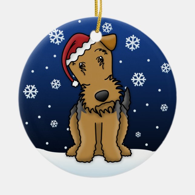 Enfeites de natal de Airedale Terrier dos desenhos (Frente)