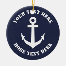 Enfeites de natal de âncora náutica para marinheir