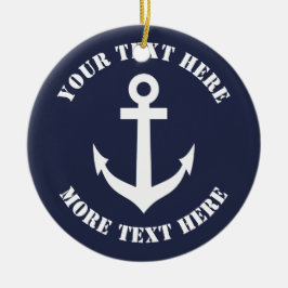 Enfeites de natal de âncora náutica para marinheir