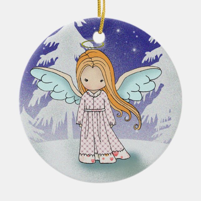 Enfeites de natal de Anjo Whimsical (Frente)