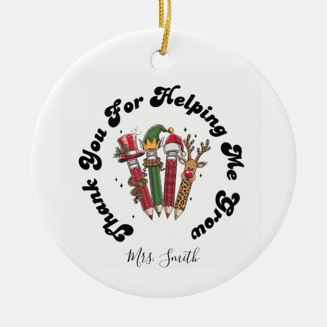 Enfeites de natal de Apreciação do Professor (Frente)