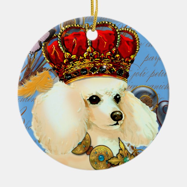 Enfeites de natal de Apricot Cream Poodle King (Frente)