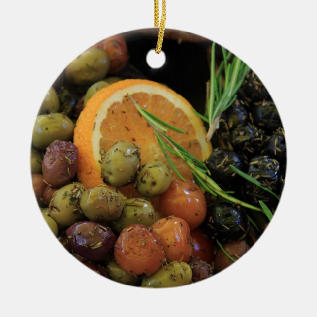 Enfeites de natal de azeitonas (Frente)
