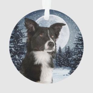 Enfeites de natal de border collie