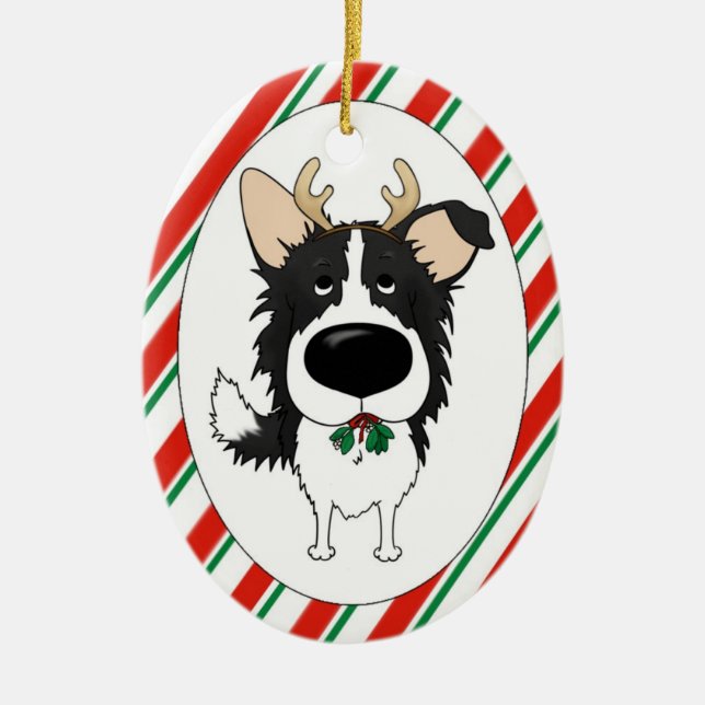 Enfeites de natal de border collie (Frente)