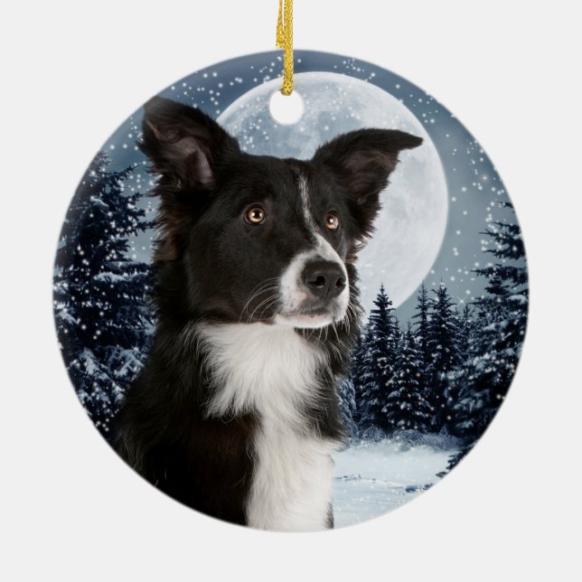 Enfeites de natal de border collie (Traseira)