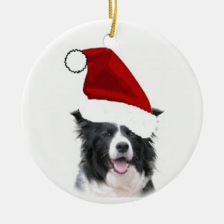 Enfeites de natal de border collie