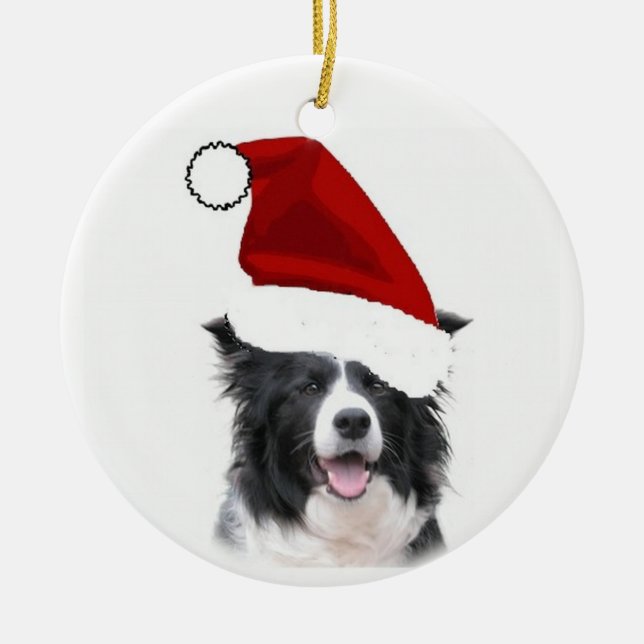 Enfeites de natal de border collie (Frente)