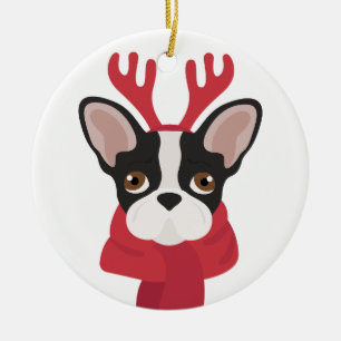 Enfeites de natal de buldogue francês