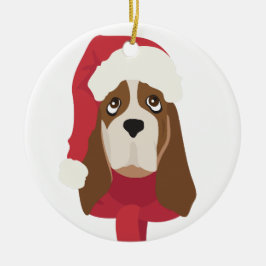Enfeites de natal de Caça Basset. Neve