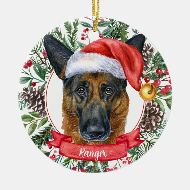 Enfeites de natal de Cachorro Personalizado do ger (Frente)