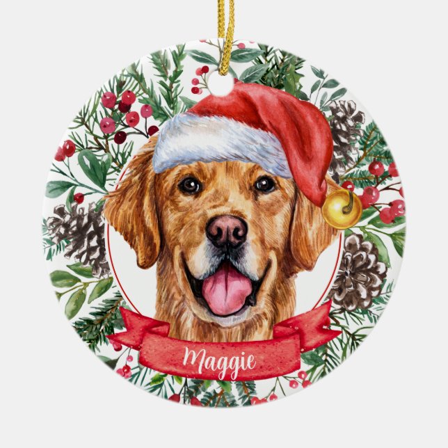 Enfeites de natal de Cachorro Personalizado do our (Frente)