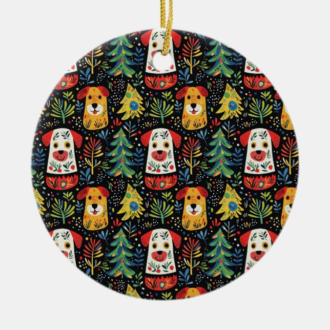 Enfeites de natal de Cães Cortes (Frente)