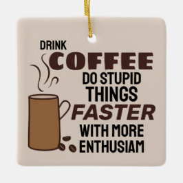 Enfeites de natal de café do ano engraçado