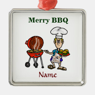 Enfeites de natal De Chef De CHURRASCO Feliz Perso