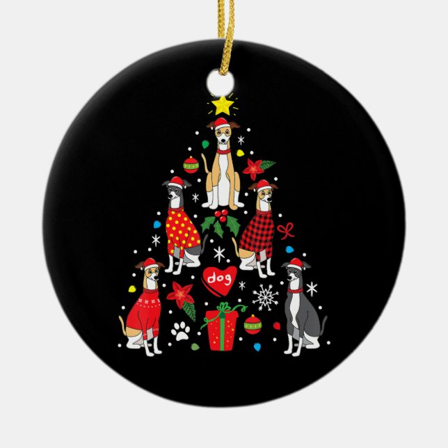 Enfeites de natal de chicote Cachorro Engraçado Mã (Frente)