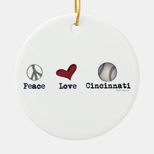 Enfeites de natal de Cincinnati do amor da paz