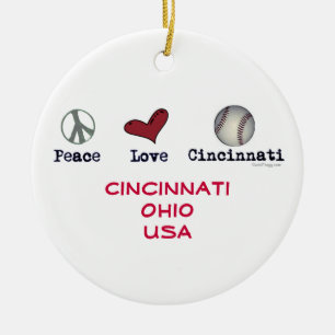 Enfeites de natal de Cincinnati EUA do amor da paz
