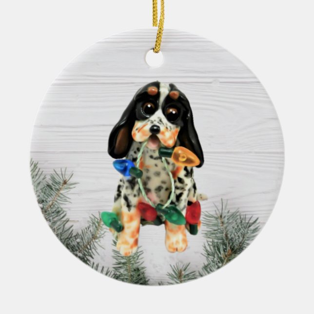 Enfeites de natal de Conhound Bluetick (Frente)