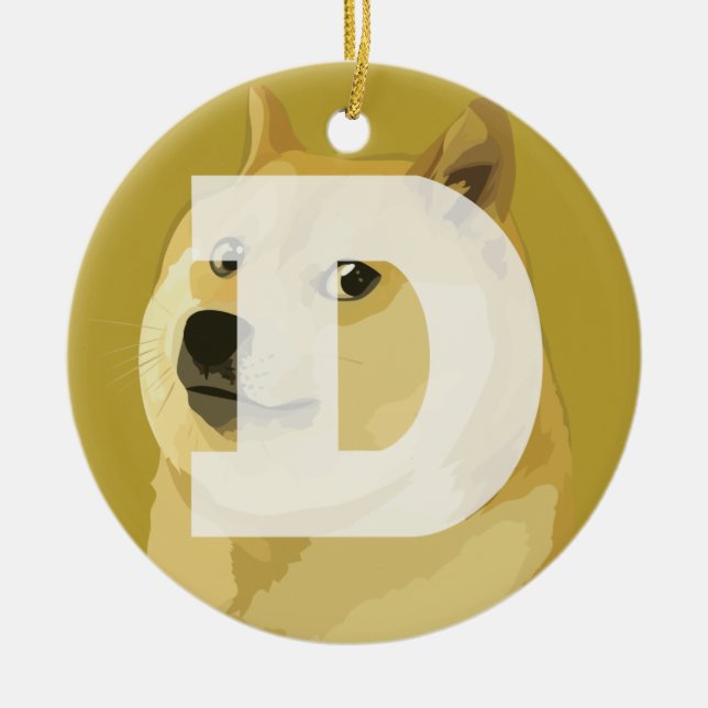 Enfeites de natal de Dogecoin (Frente)