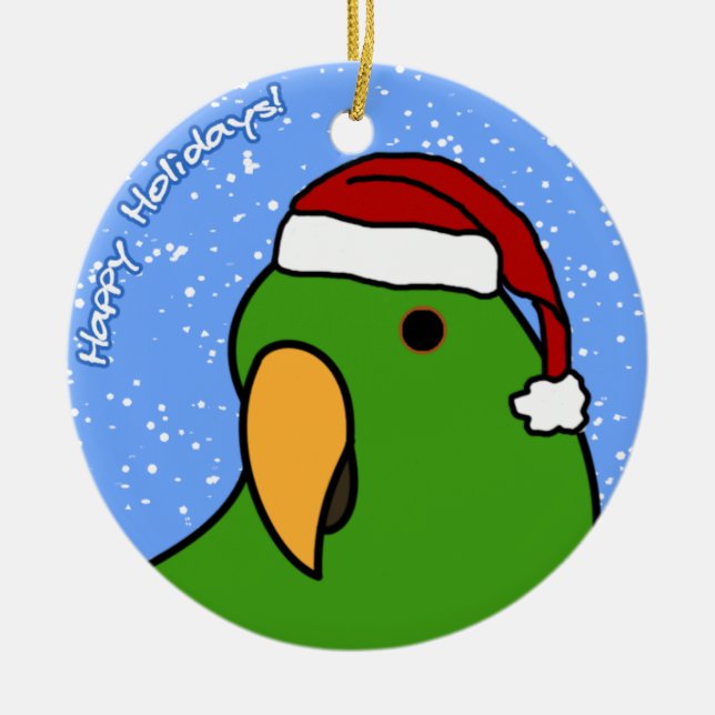 Enfeites de natal de Eclectus dos desenhos (Frente)