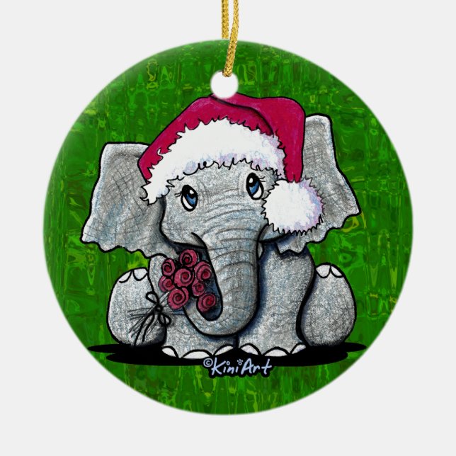 Enfeites de natal de elefante bebê (Frente)