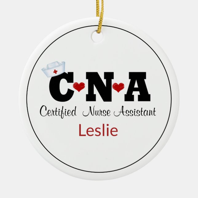 Enfeites de natal de Enfermeiro CNA Personalizado (Frente)