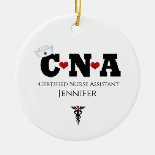 Enfeites de natal de Enfermeiro CNA Personalizado