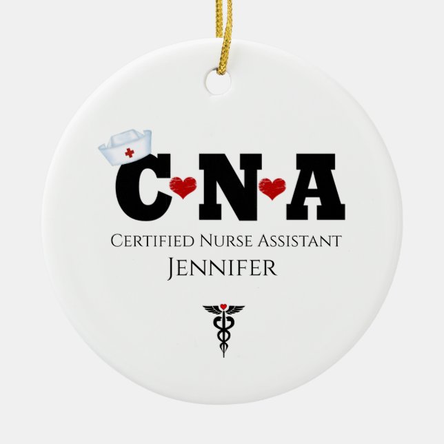 Enfeites de natal de Enfermeiro CNA Personalizado (Frente)