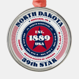 Enfeites de natal de Estado 39 da Dakota do Norte