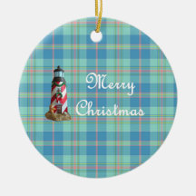 Enfeites de natal de farol costeiro