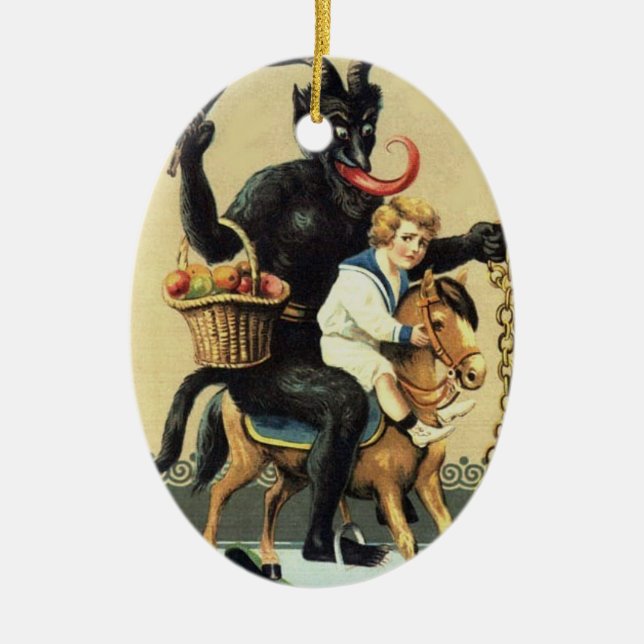 Enfeites de natal de Férias Krampus Rocking Horse (Frente)