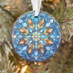 Enfeites de natal de Floco de Neve de Vidro Estrei