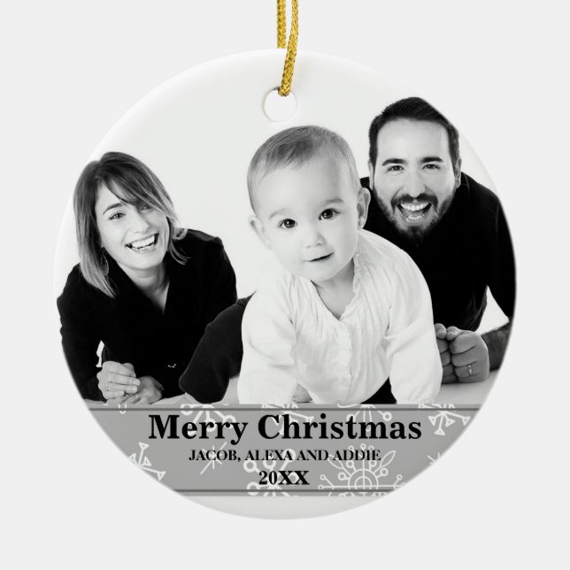 Enfeites de natal de Fotografia do Flocos de Neve  (Frente)