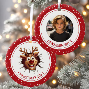 Enfeites de natal de Fotografia Engraçado Rudolph