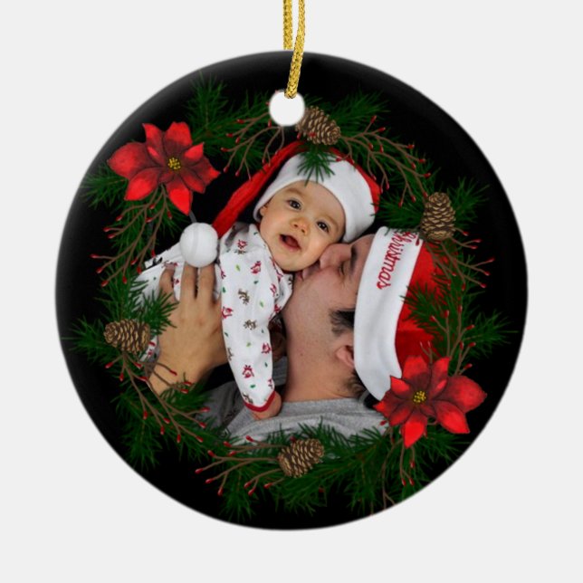 Enfeites de natal de Fotografia Personalizada de P (Frente)