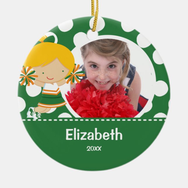 Enfeites de natal de fotos animado pelo cheerleade (Frente)