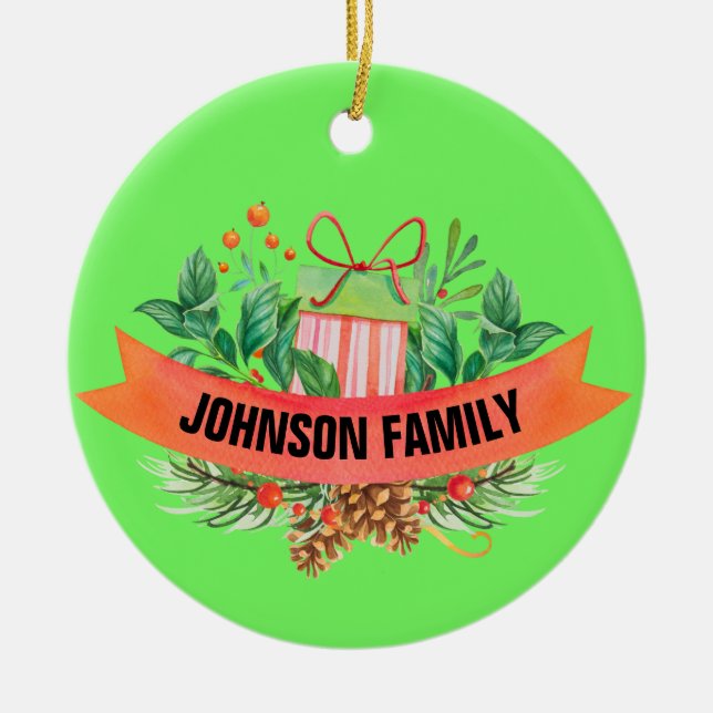 Enfeites de natal de fotos da família personalizad (Frente)