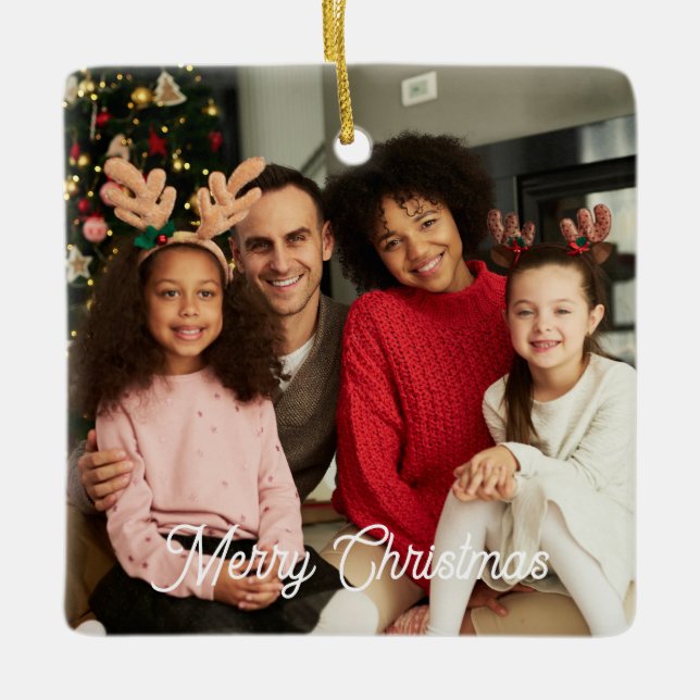 Enfeites de natal de fotos da família personalizad (Frente)