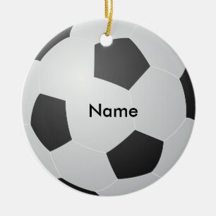 Enfeites de natal de futebol de nome personalizado
