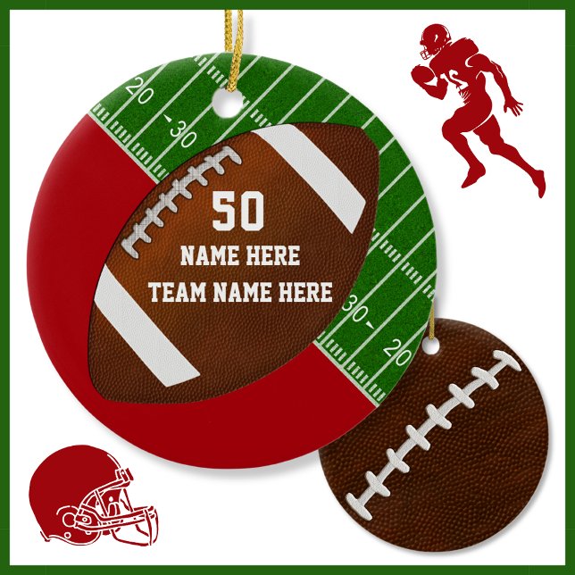Enfeites de natal de futebol personalizados Legal (Personalized Football Christmas Ornaments. Football Team Christmas Gifts. Football team gifts.)